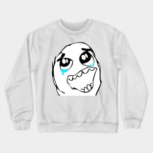 Happy Crying Meme Crewneck Sweatshirt